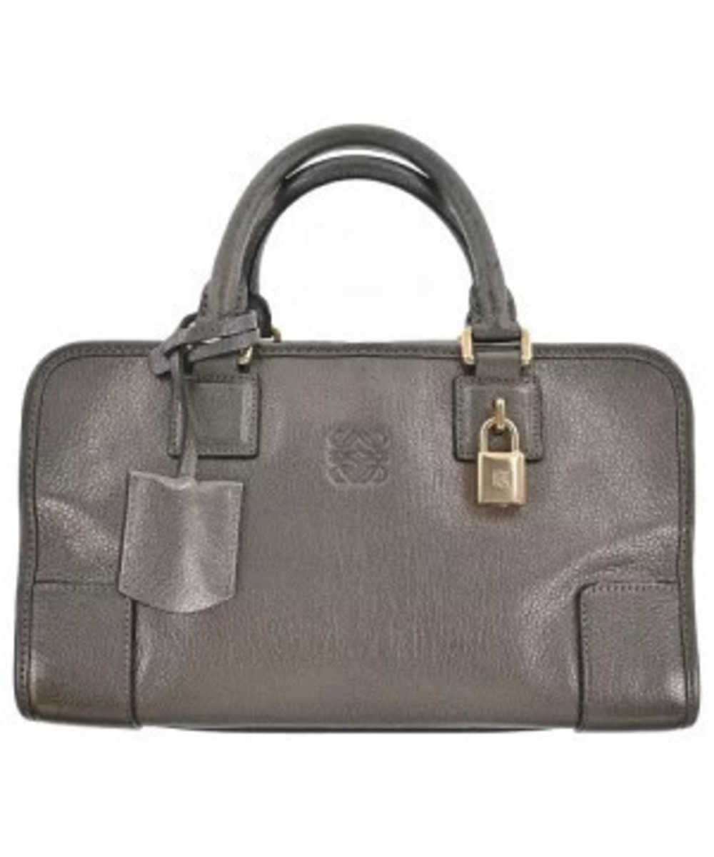 Loewe Amazona Leather 2Way Boston Bag Silver